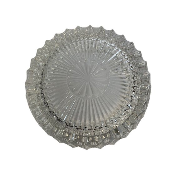 Italian Vintage Crystal Cut Clear Glass Cigar Cigarette Ashtray 7 1/2" Heavy - Picture 3 of 7